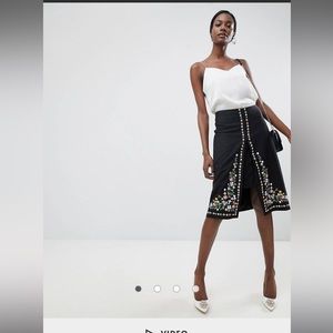 Ted Baker London Embroidered a-line skirt